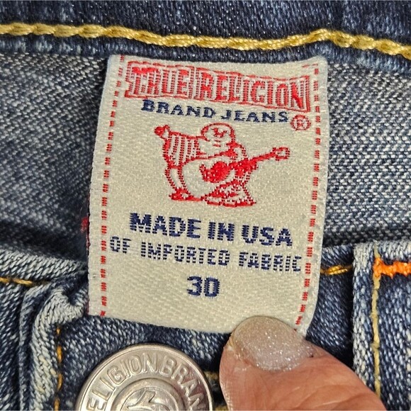 True Religion Billy Jeans Womens 30 Studs Details Flaps Pockets Low Rise Y2K - Picture 2 of 15